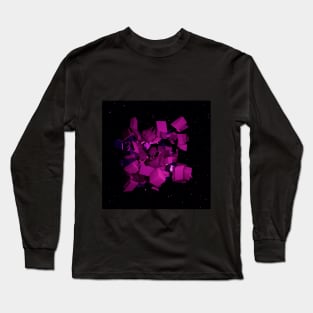 Cube Explosion Space Art Purple Long Sleeve T-Shirt
